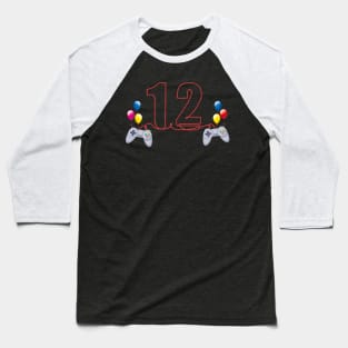 12th Birthday Boy Toddlers Video Gamer Baseball T-Shirt